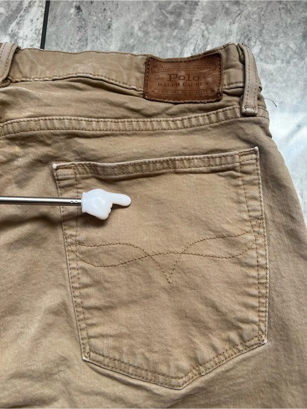 Polo Ralph Lauren Men's Chino Pants 34x32 Tan Khaki Slim Straight Logo Casual